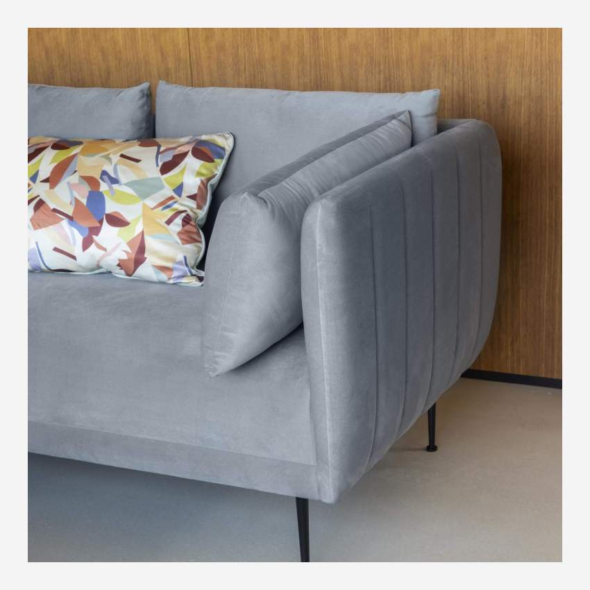 3-Sitzer-Sofa aus Samt - Grau