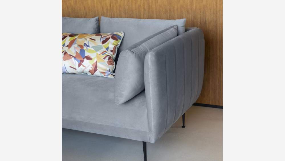 2-Sitzer-Sofa aus Samt - Grau