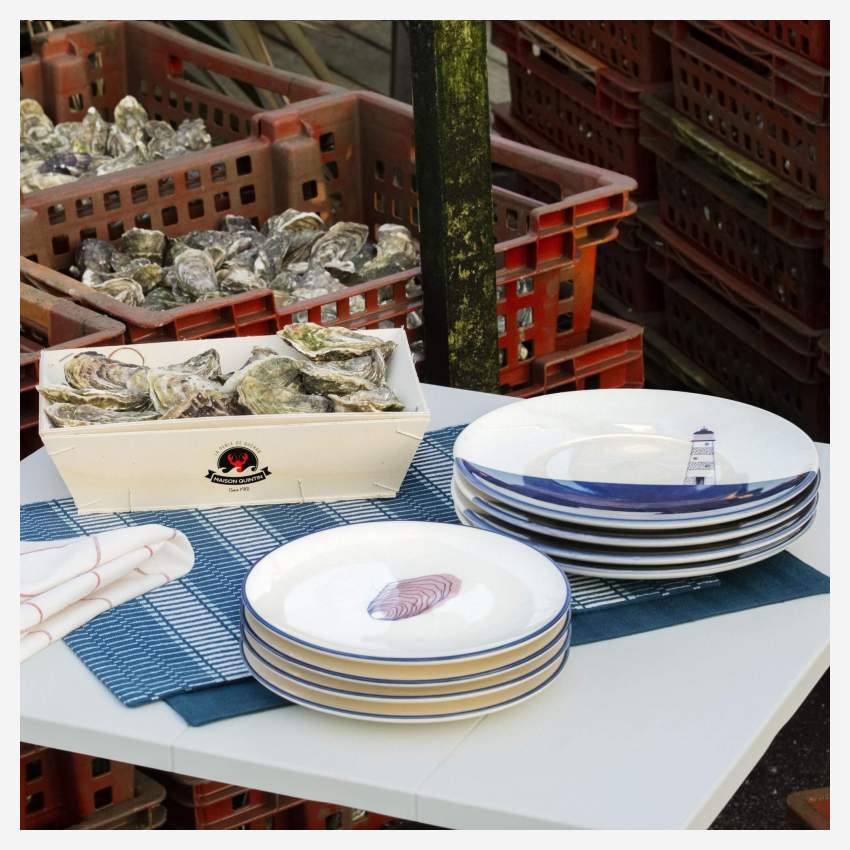Set di 4 piatti da dolce in porcellana - 23 cm - Design di Floriane Jacques