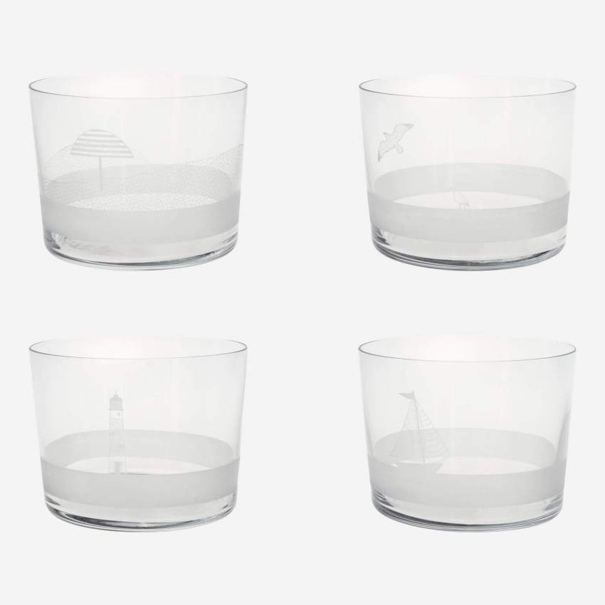 Set di 4 bicchieri in vetro - 190 ml - Design di Floriane Jacques