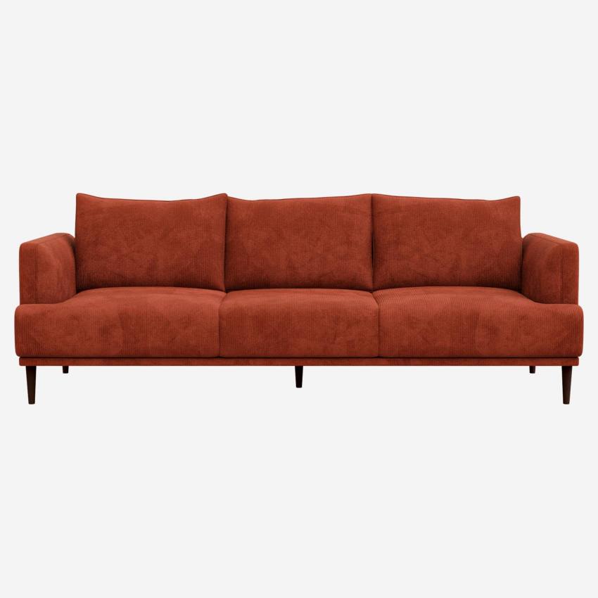 3-Sitzer-Sofa aus Cordsamt – Terrakotta