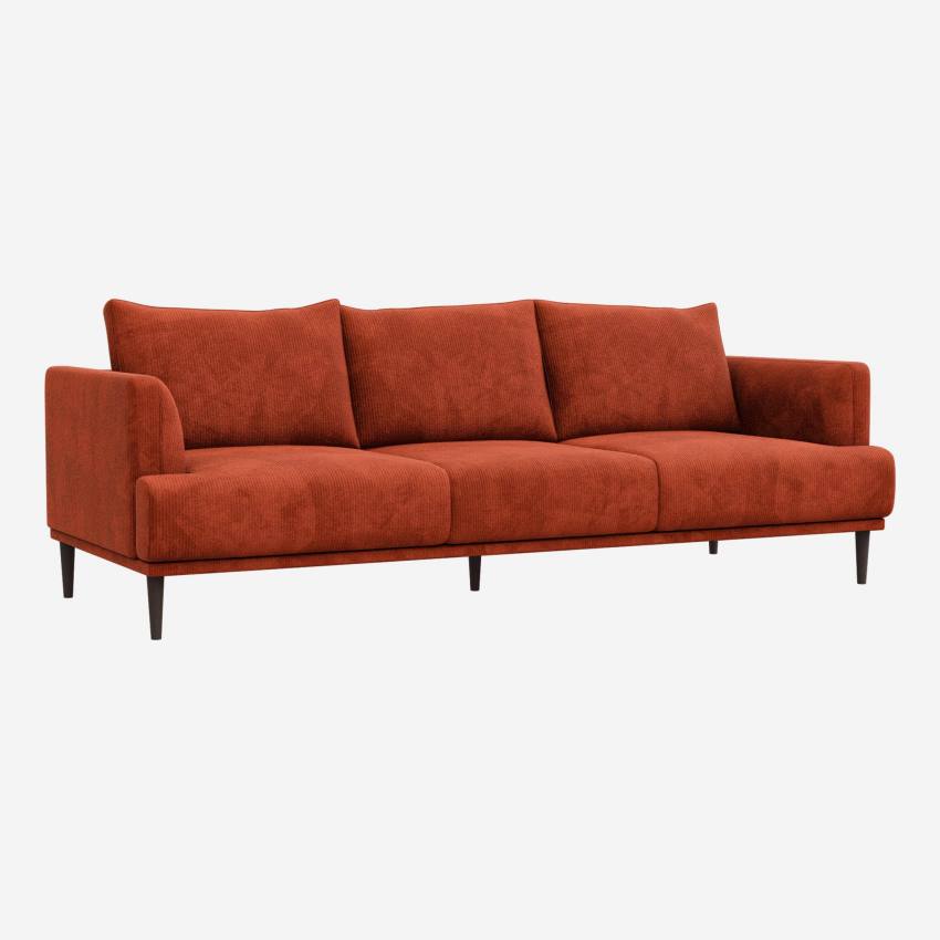 3-Sitzer-Sofa aus Cordsamt – Terrakotta