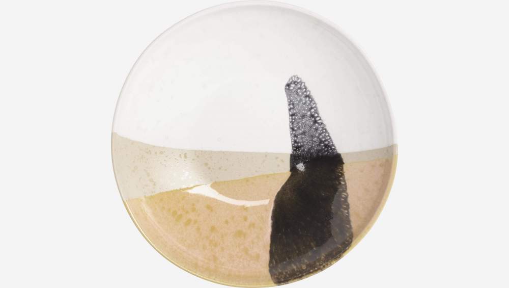 Tiefer Teller aus Sandstein - 22 cm - Bunt