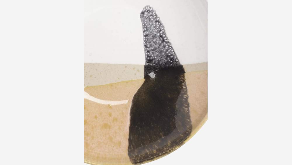 Tiefer Teller aus Sandstein - 22 cm - Bunt