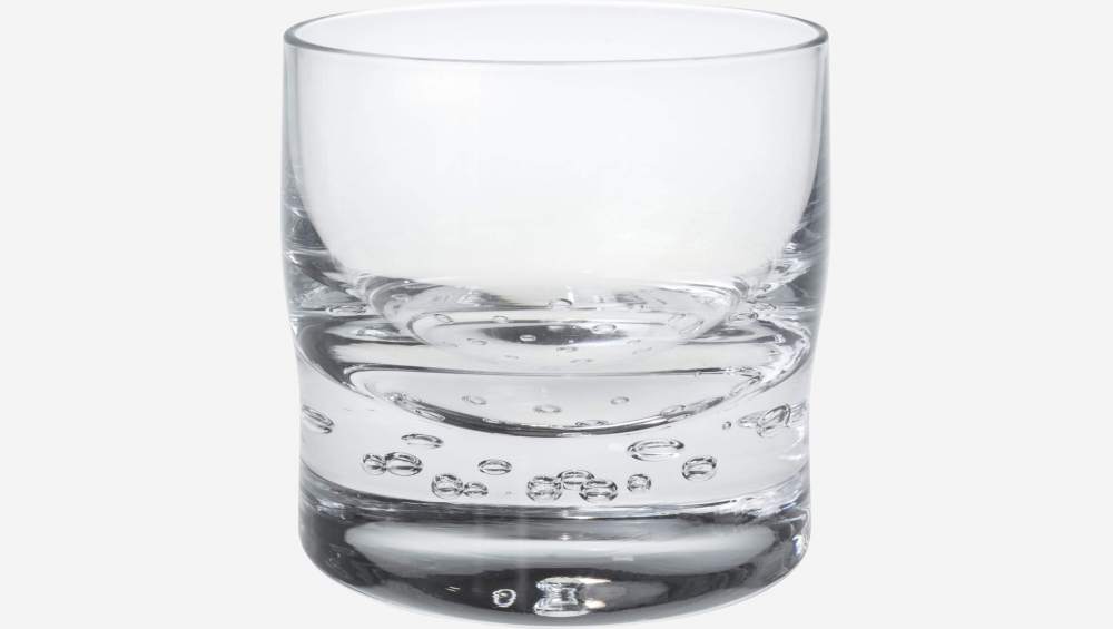 Set 4 vasos de whisky de vidrio con burbujas – 250 ml
