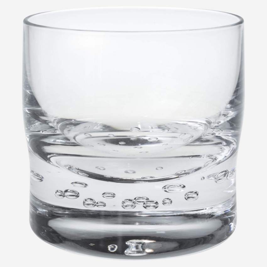 Set 4 vasos de whisky de vidrio con burbujas – 250 ml