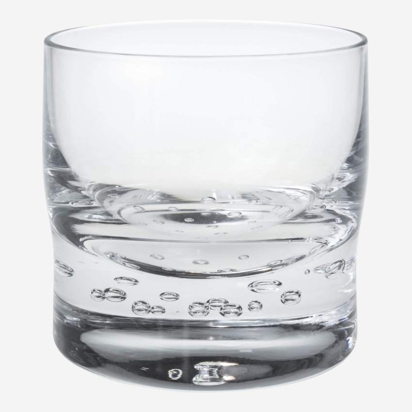Conjunto de 4 copos de whisky de vidro com bolhas - 250ml