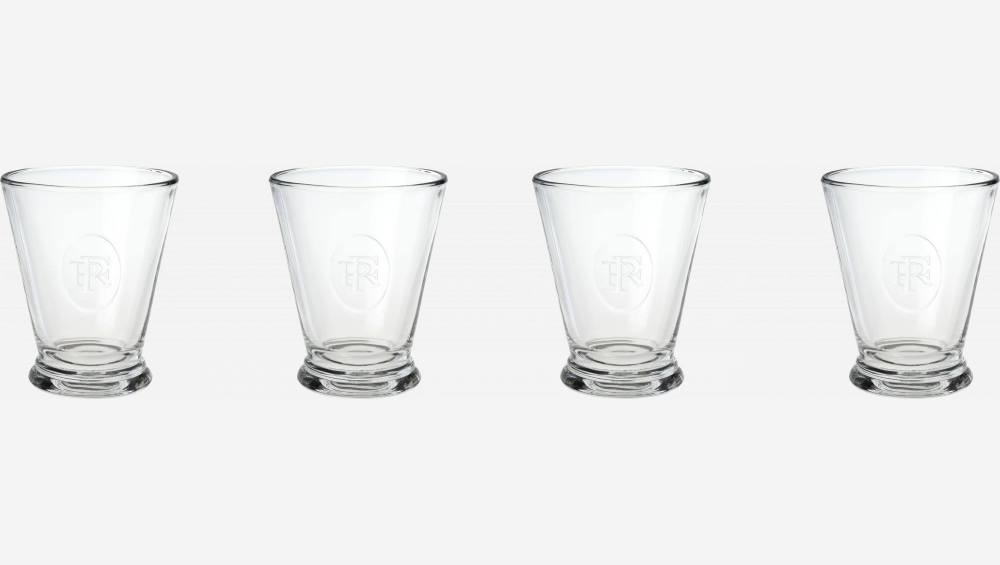 Set van 4 glazen bekers - 260 ml - Kleur