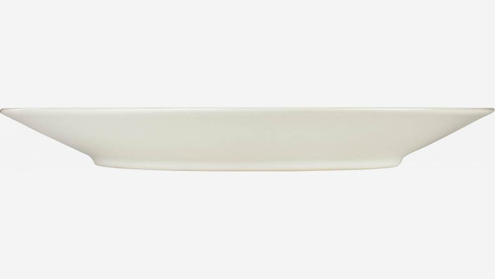 Flacher Teller aus Sandstein - 27,5 cm - Cremeweiß