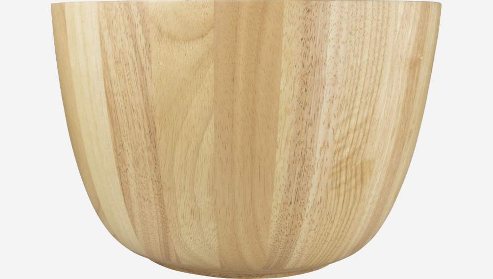 Saladeira de madeira de hévea - 30 cm - Natural