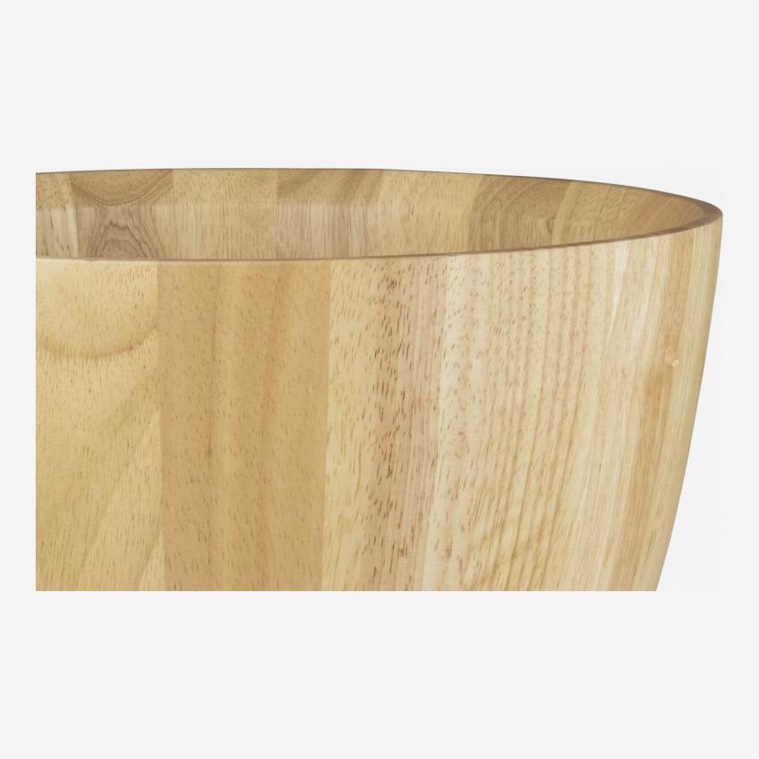 Saladeira de madeira de hévea - 30 cm - Natural