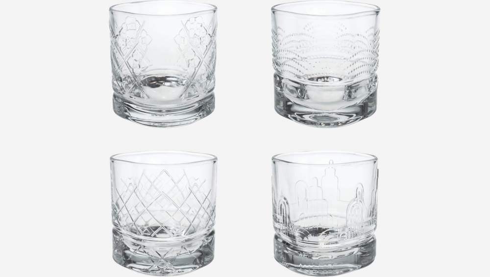 Set di 4 bicchieri da whisky in vetro - Trasparente
