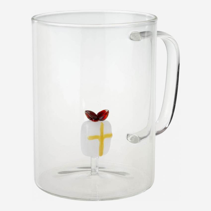 Tazza in vetro con decorazione regalo - 400 ml