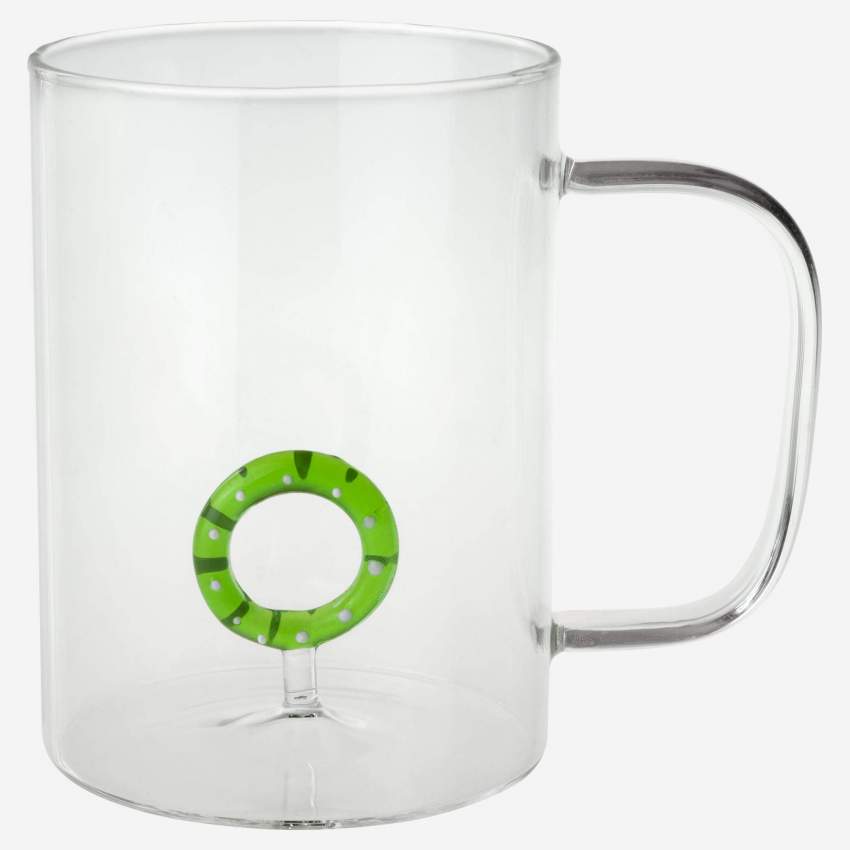 Mok van glas met dennenboommotief - 400 ml