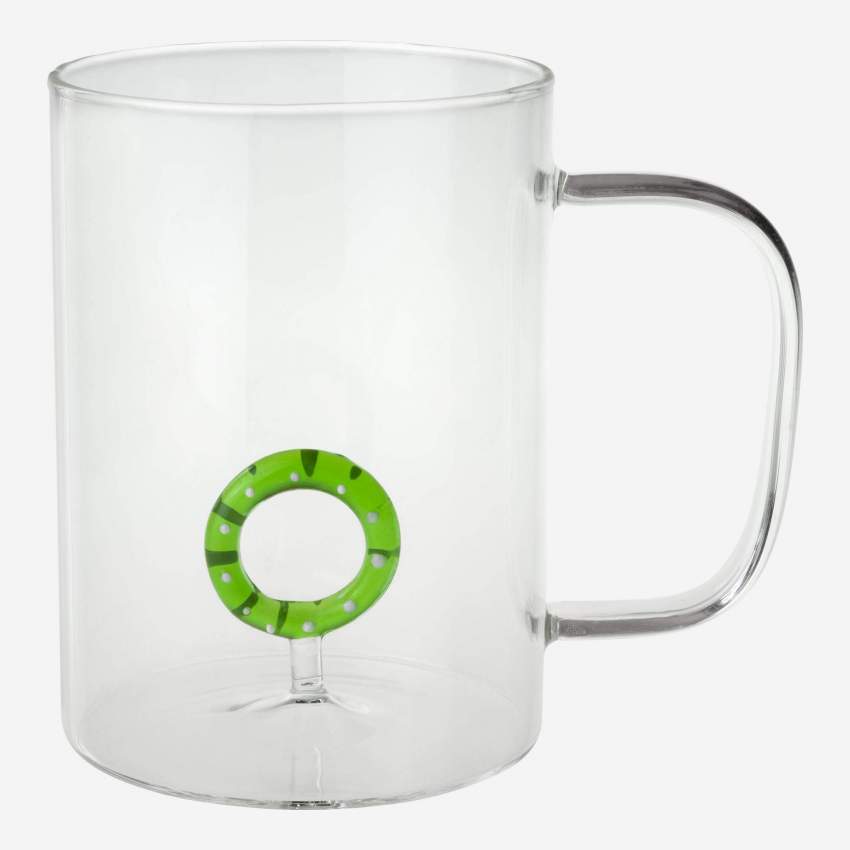 Mok van glas met dennenboommotief - 400 ml