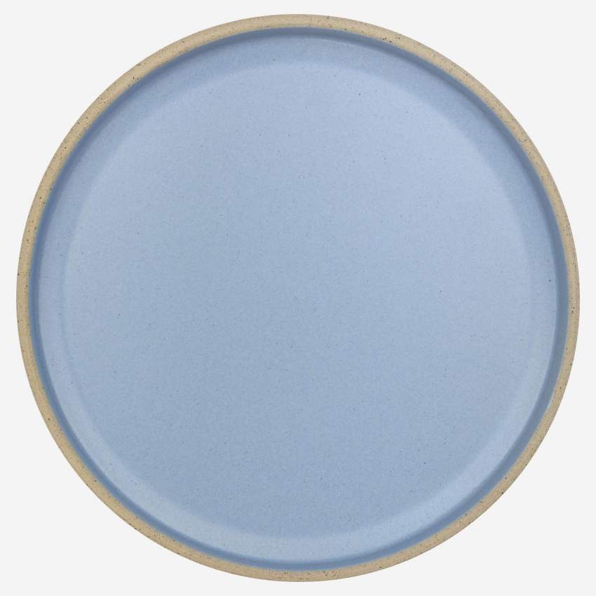 Plato de postre de gres - 20,5 cm - Azul