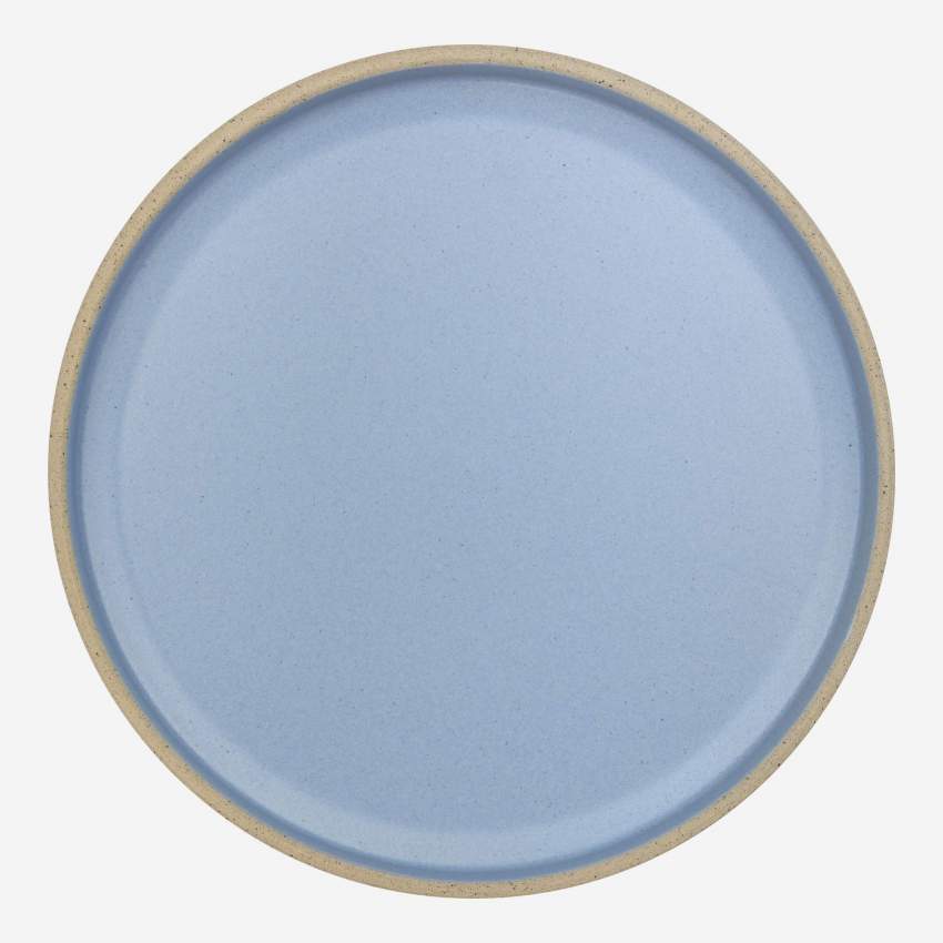 Plato de postre de gres - 20,5 cm - Azul
