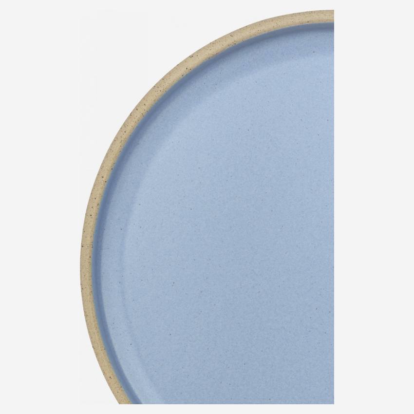 Assiette à dessert en grès - 20,5 cm - Bleu