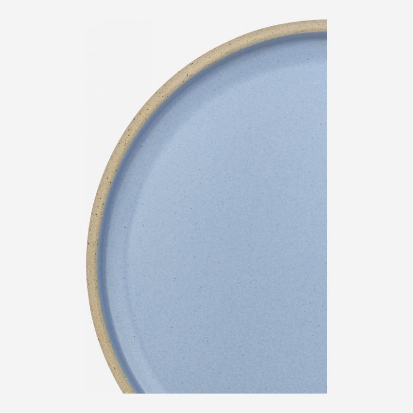 Prato de sobremesa em grés - 20,5 cm - Azul