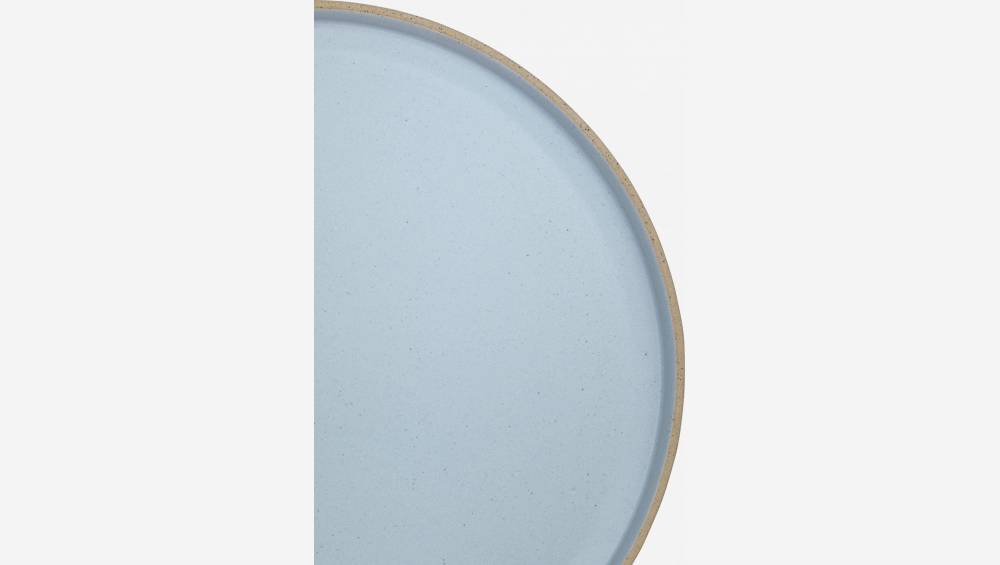 Flacher Teller aus Sandstein - 27,5 cm - Blau