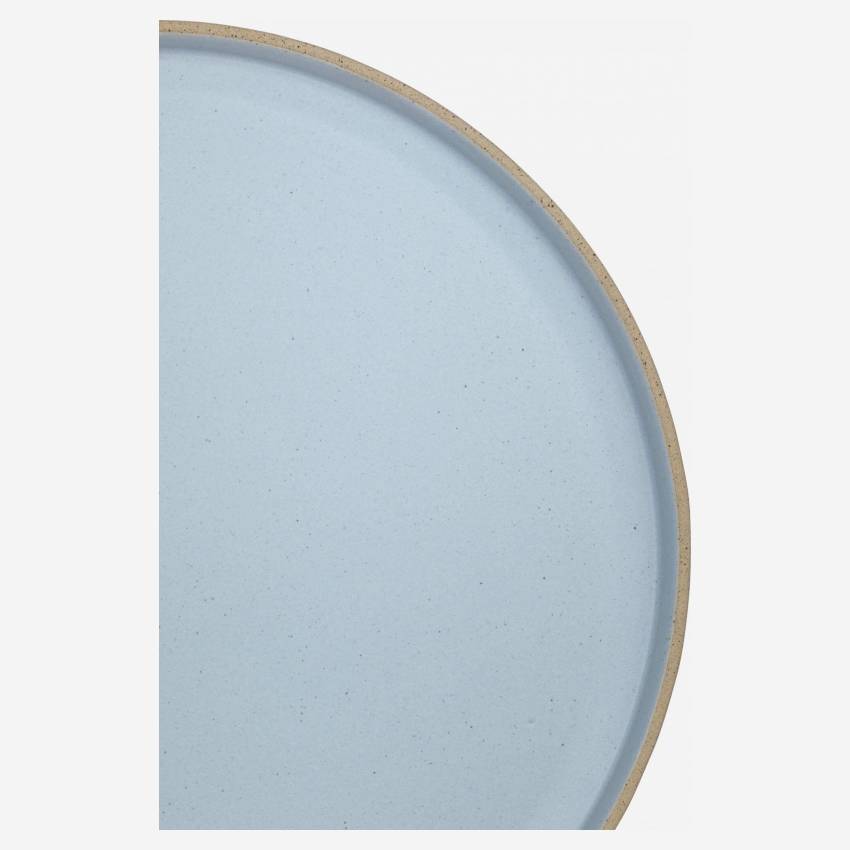 Assiette plate en grès - 27,5 cm - Bleu
