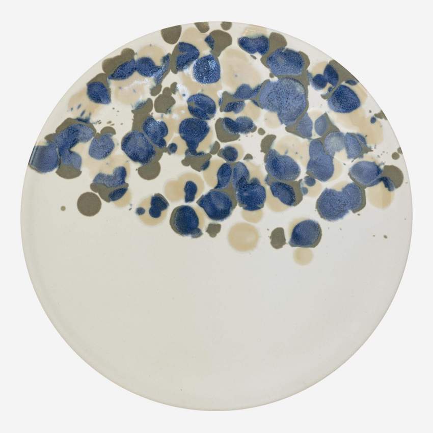 Servierteller aus Sandstein - 34 cm - Blau
