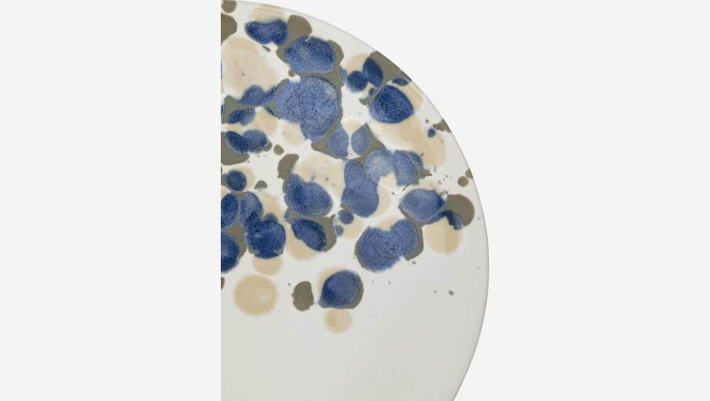 Serveerbord van aardewerk - 34 cm - Blauw