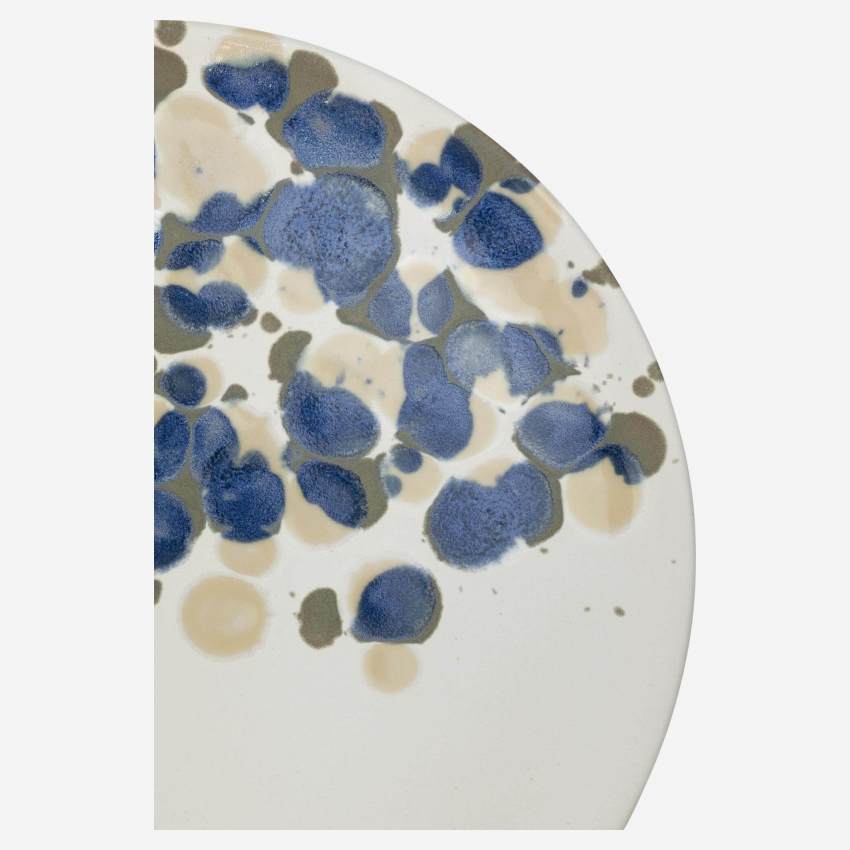 Servierteller aus Sandstein - 34 cm - Blau