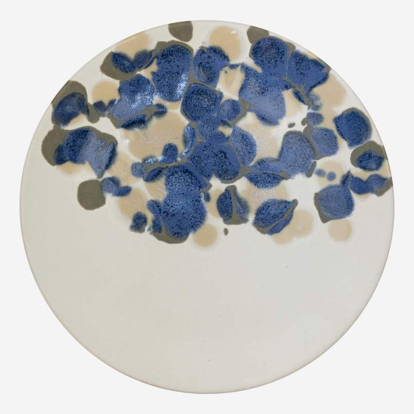 Plato de postre de gres - 21 cm - Azul