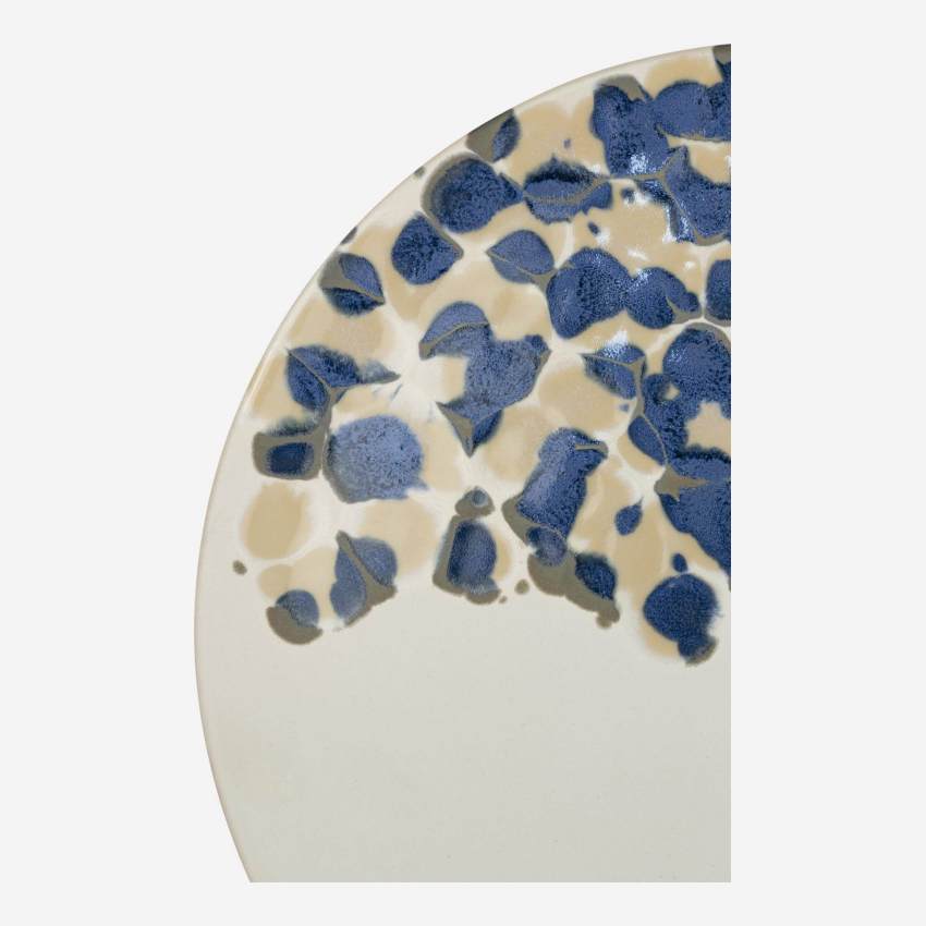 Plato llano de gres - 28 cm - Azul