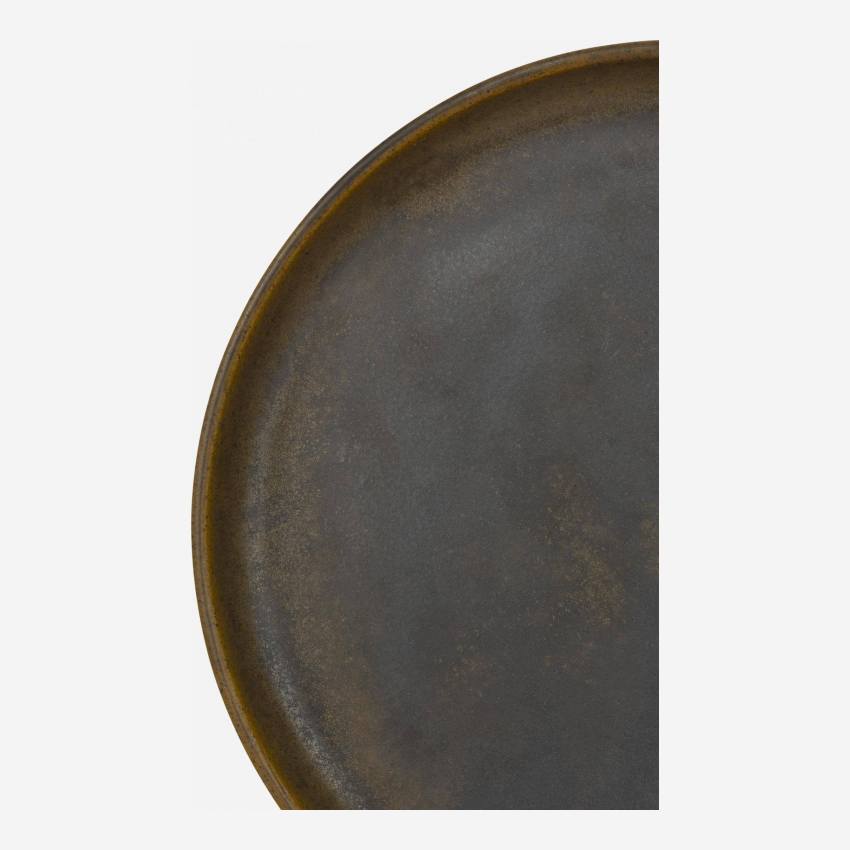 Dessertbord van aardewerk - 20,5 cm - Bruin