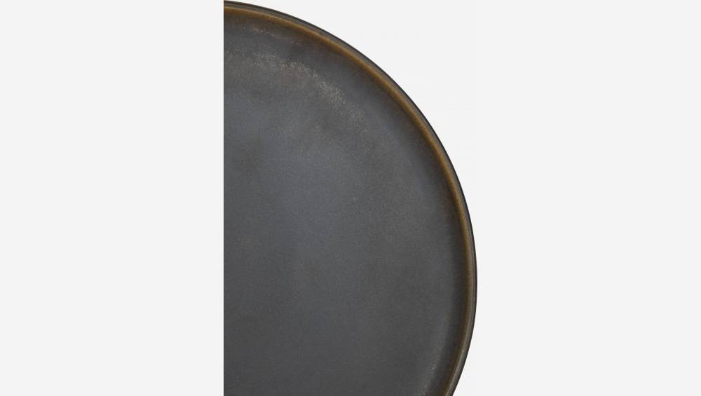 Plato llano de gres - 27,5 cm - Marrón