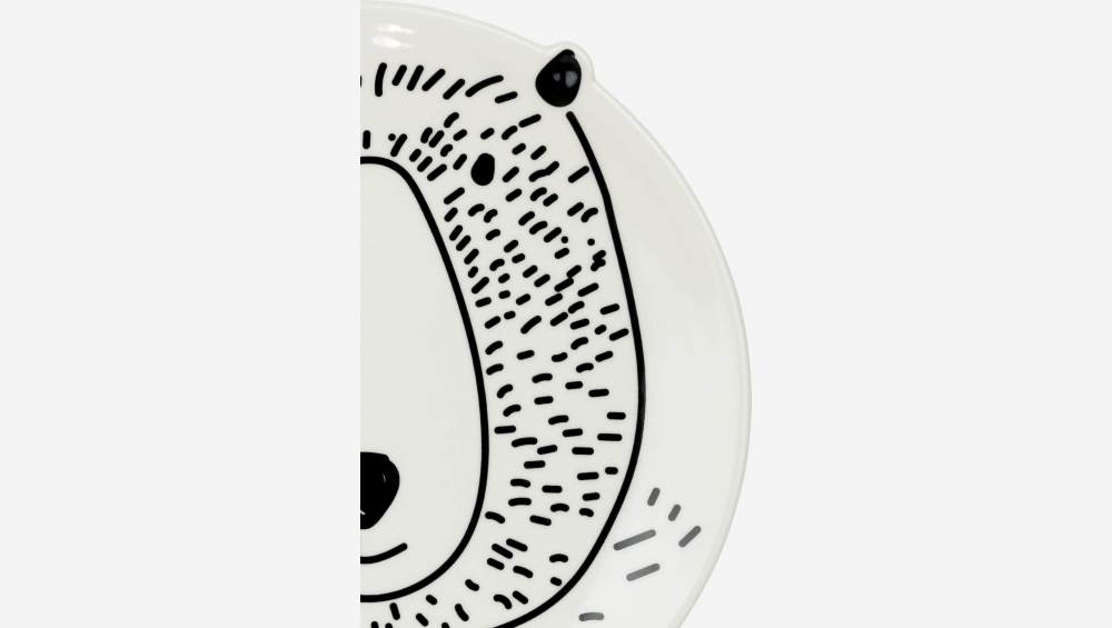 Dessertbord van aardewerk - Motief met beren