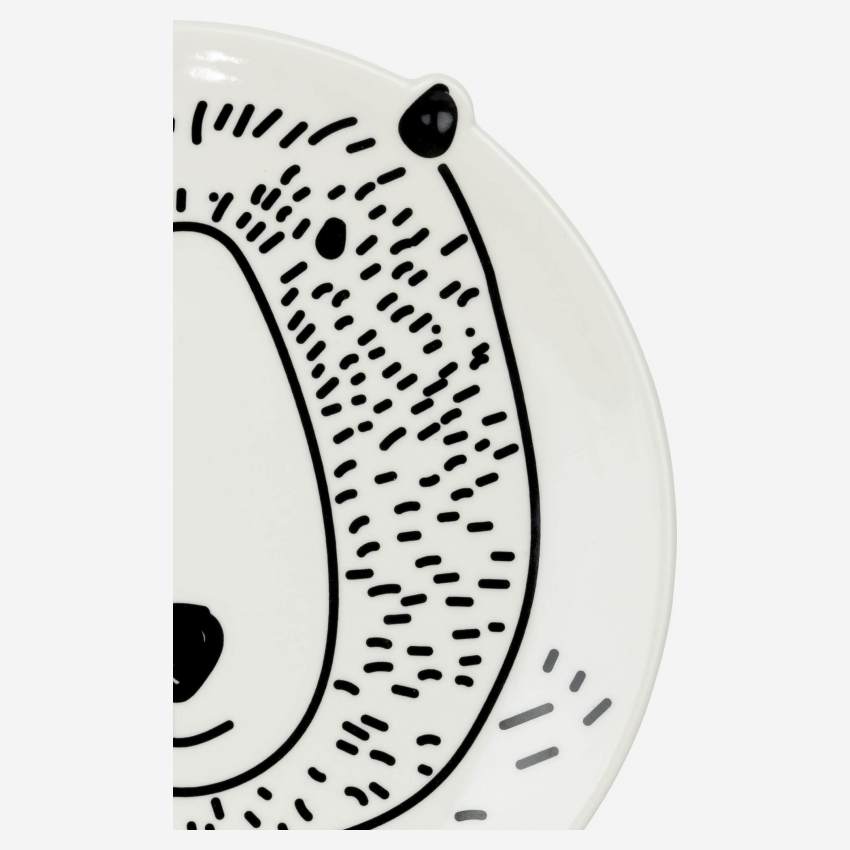 Dessertbord van aardewerk - Motief met beren