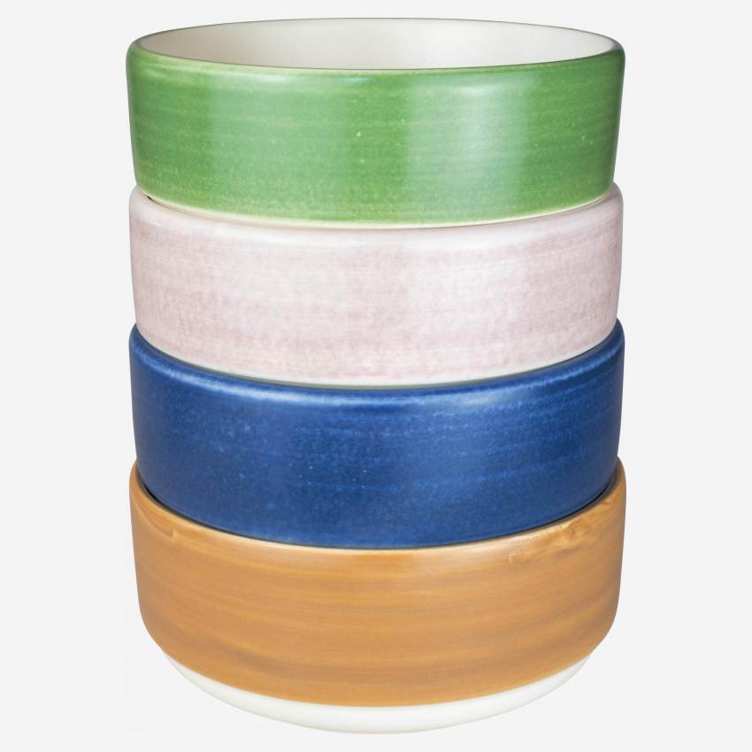 Set di 4 ciotole in ceramica - Multicolor