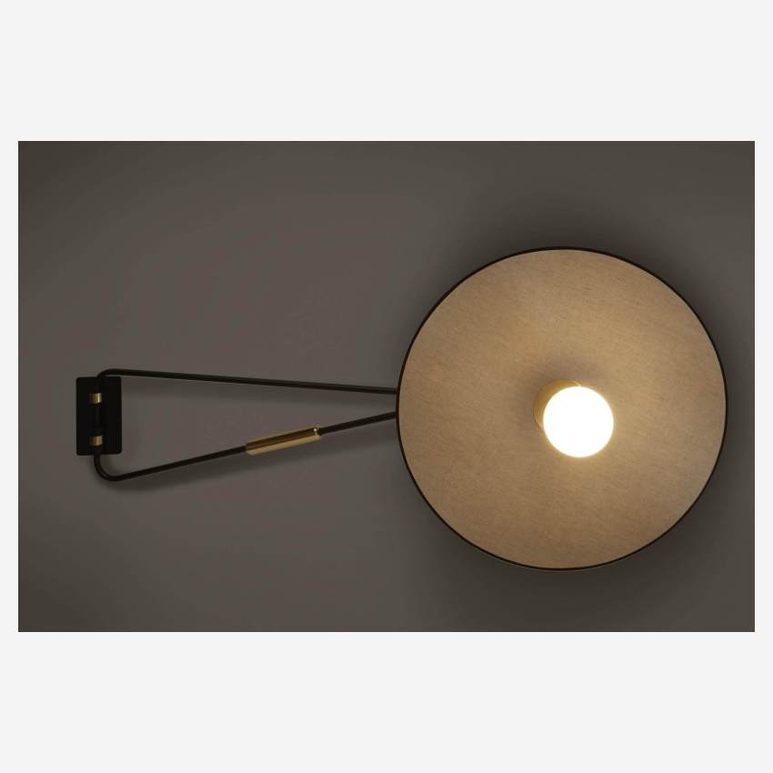 Lampada da parete in metallo - 96 cm - Nero