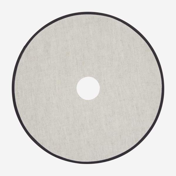 Abajur disco em algodão - 27 cm - Natural