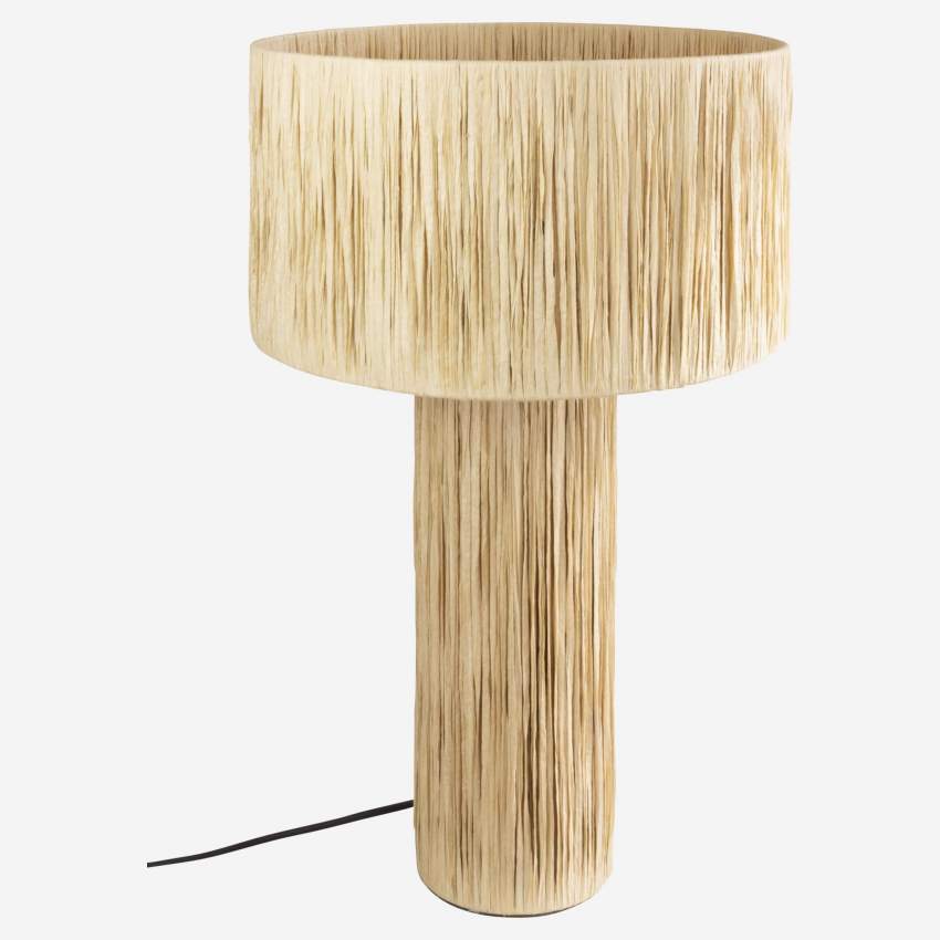 Lámpara de mesa de rafia - 30 x 51 cm - Natural