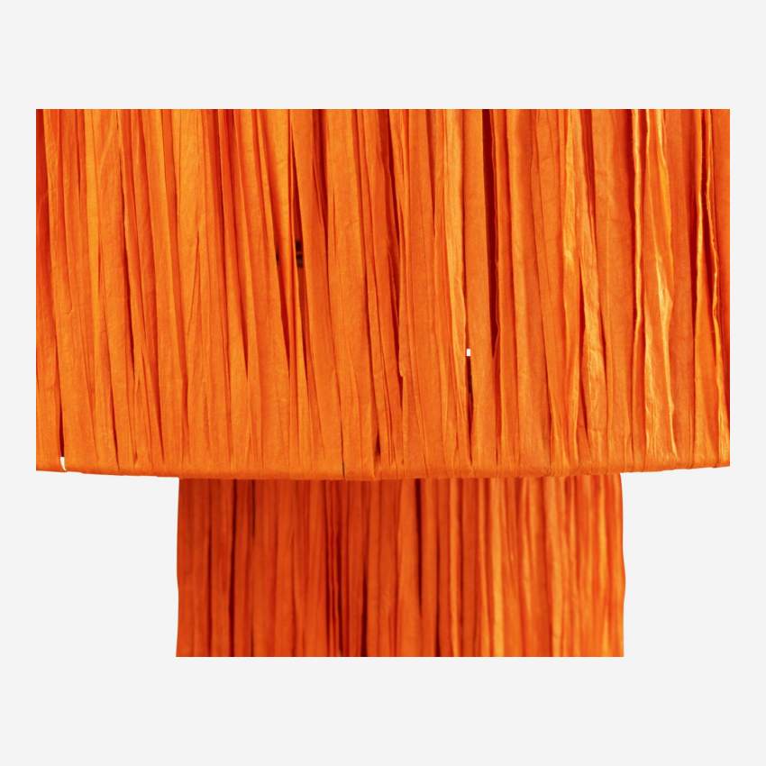 Lampe à poser en raphia - 30 x 51 cm - Orange