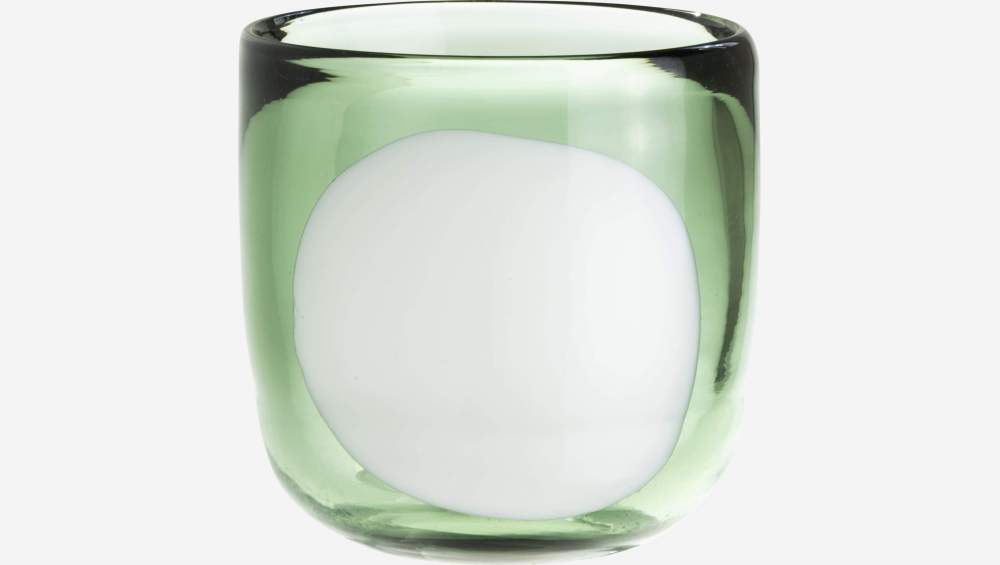 kaarsenhouder van glas - 10 cm - Groen