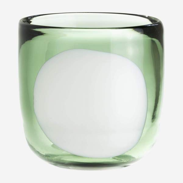 Photophore en verre soufflé  - 10 cm - Vert