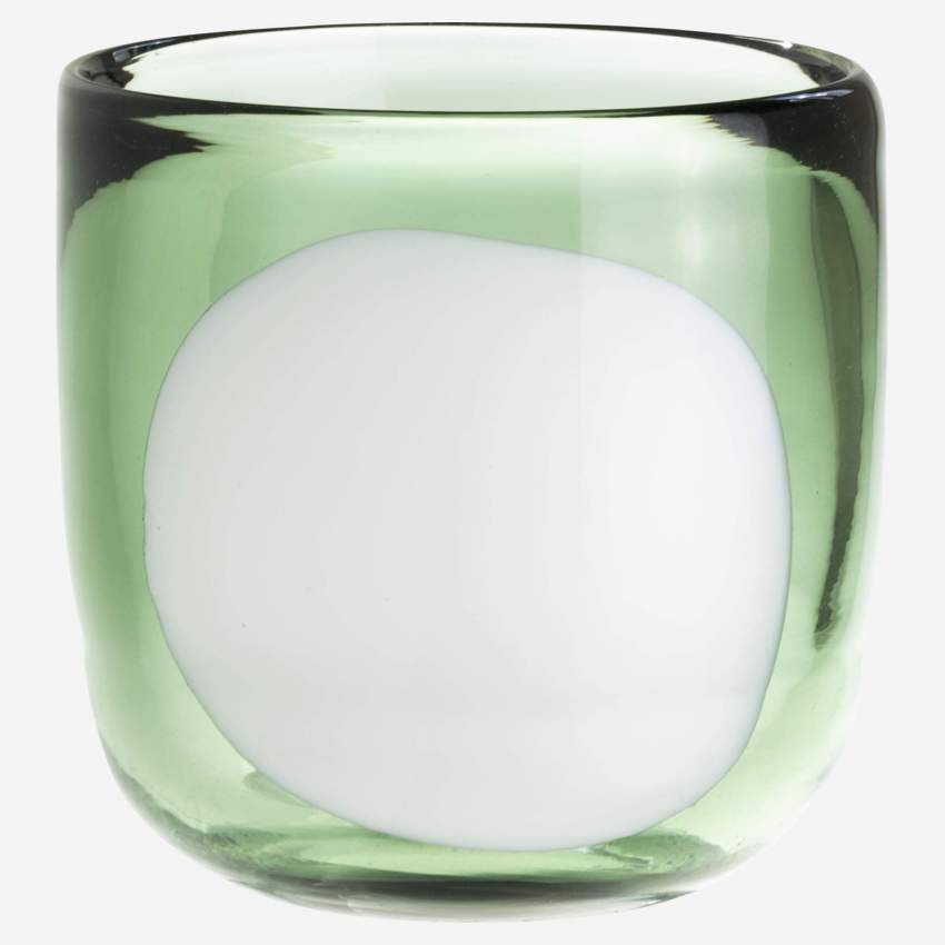 Portavelas de vidrio - 10 cm - Verde