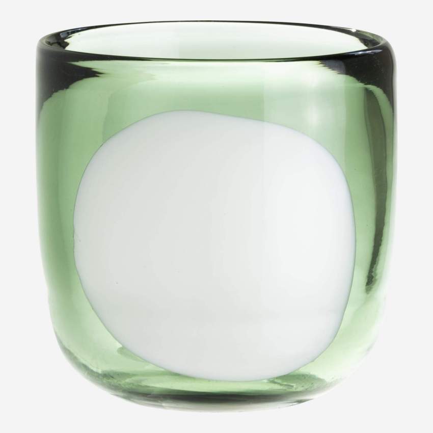 kaarsenhouder van glas - 10 cm - Groen