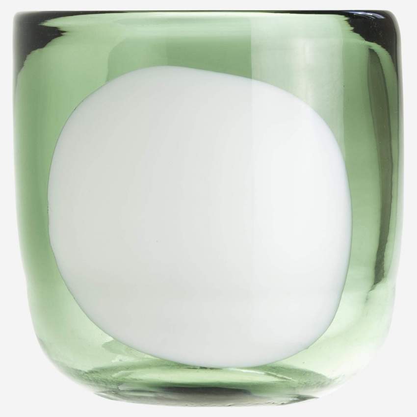 Portavelas de vidrio - 10 cm - Verde