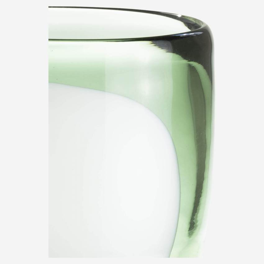 Photophore en verre soufflé  - 10 cm - Vert