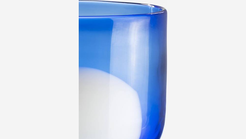 Portacandele in vetro soffiato - 15 cm - Blu