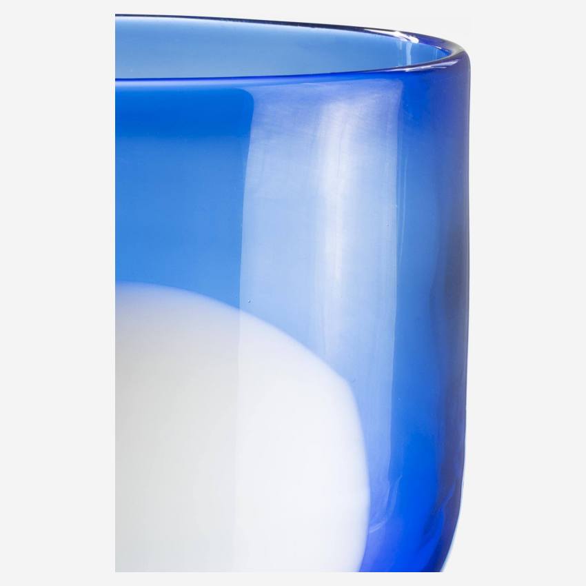 kaarsenhouder van glas - 15 cm - Blauw