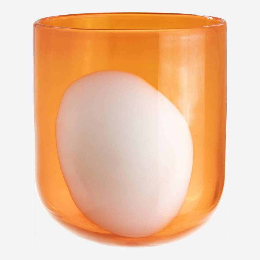 kaarsenhouder van glas - 22 cm - Oranje
