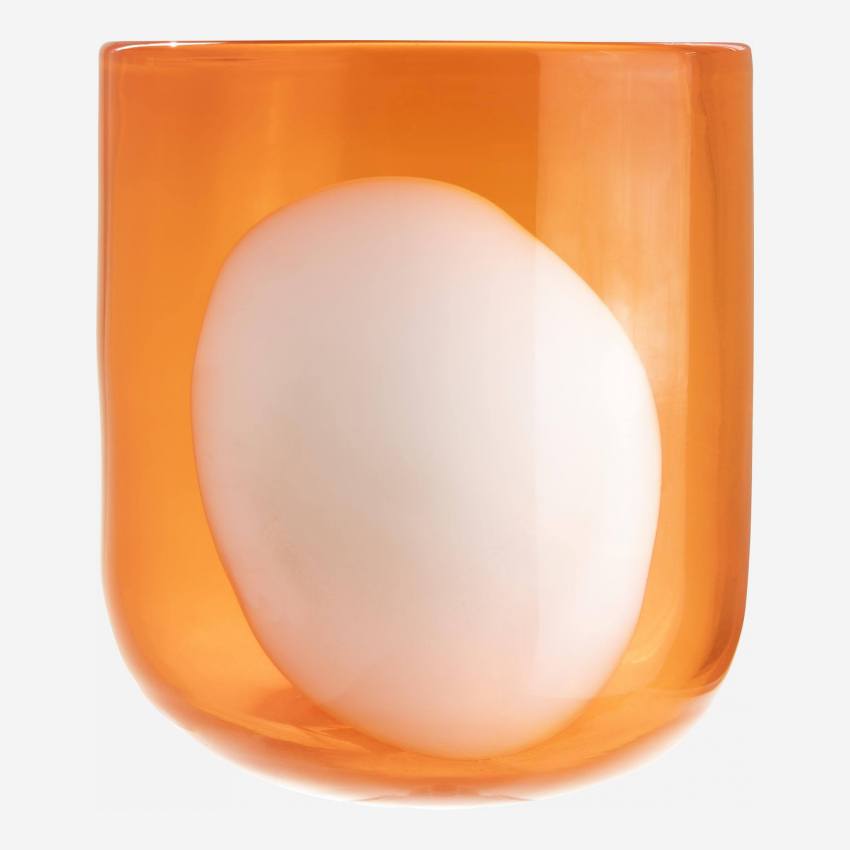 kaarsenhouder van glas - 22 cm - Oranje