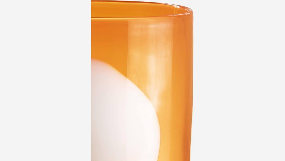 Photophore en verre soufflé - 22 cm - Orange